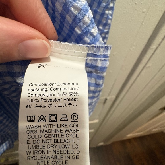 SHEIN Curve 4XL Blue/White Gingham Dress - Picture 3 of 5